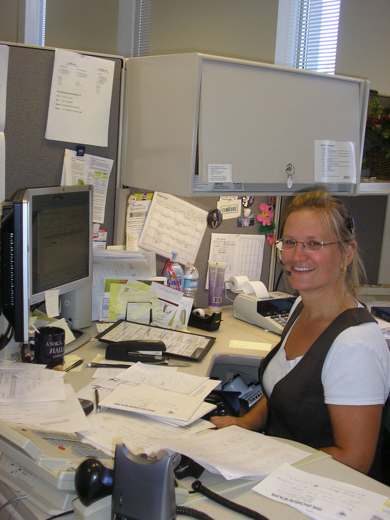 Female employee of billing and payments